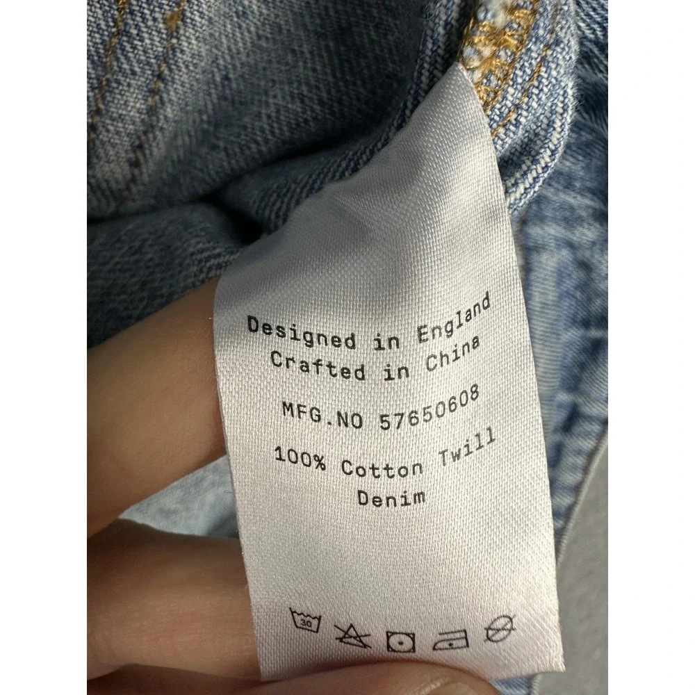 P&Co 304 Jeans Womens 18 36L Light Wash Blue Relaxed Cropped Denim Cargo NWT - Picture 3 of 12